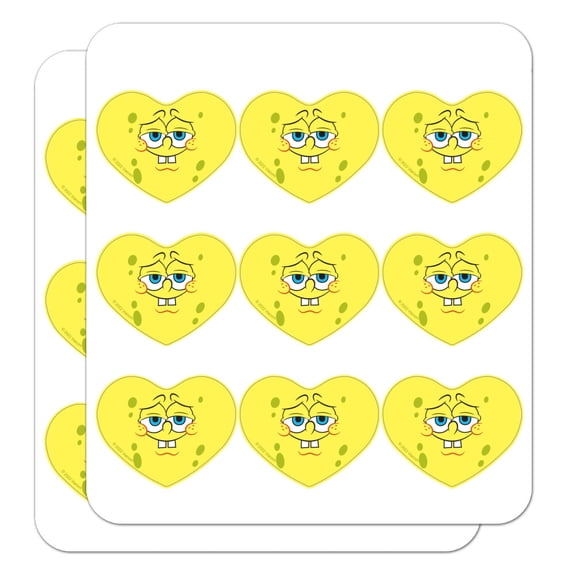 Spongebob Confident Face Heart Shaped Planner Calendar Scrapbook Craft Stickers