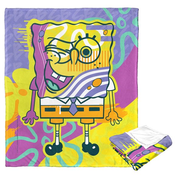 Spongebob Cool Bob Painting Kids Silk Touch Throw Blanket