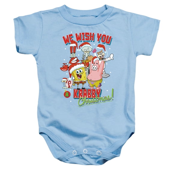 Spongebob Crabby Christmas Unisex Infant Snap Suit for Baby