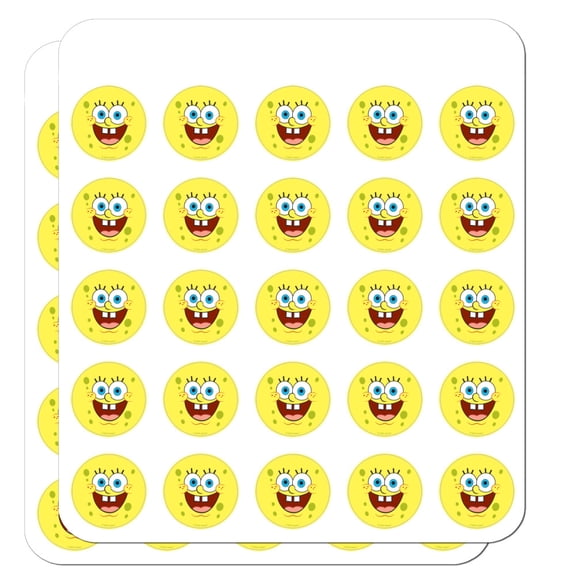 Spongebob Goofy Smile Face 1" Planner Calendar Scrapbooking Crafting Clear Stickers