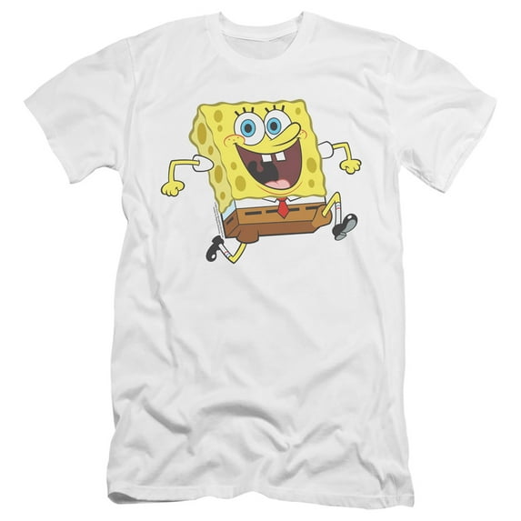 Spongebob Happy Running Spongebob Unisex Adult Canvas Brand T Shirt