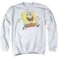 thumbnail image 1 of Spongebob Happy Running Spongebob Unisex Adult Crewneck Sweatshirt, 1 of 2