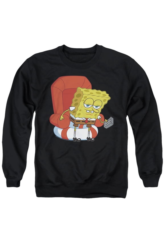 Spongebob Head Out Meme Unisex Adult Crewneck Sweatshirt (2X-Large) Black