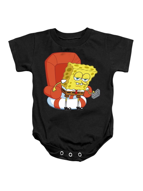 Spongebob Head Out Meme Unisex Infant Snap Suit for Baby (6 Months) Black