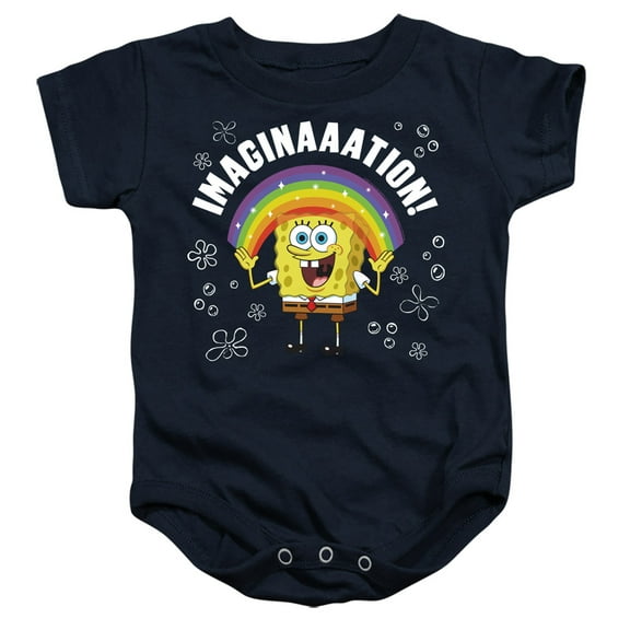 Spongebob Imagination Unisex Infant Snap Suit for Baby (12 Months) Navy
