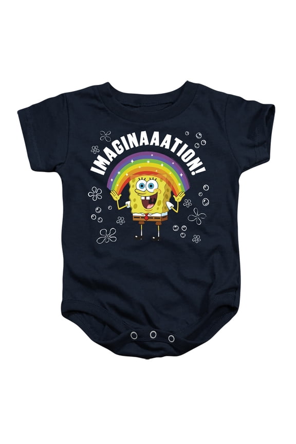 Spongebob Imagination Unisex Infant Snap Suit for Baby (6 Months) Navy