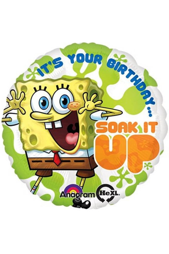 Spongebob It's Your Birthday Soak it up Foil / Mylar Balloon 18" ( Each )