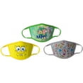 thumbnail image 1 of Spongebob Kids Cloth Face Masks Pack of 3 Multipack Washable Reusable Non-Medical, 1 of 2
