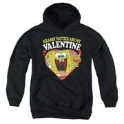 Spongebob Krabby Patties are my Valentine Youth Kids Boy/Girls Pull-Over Hoodie, Black, Medium