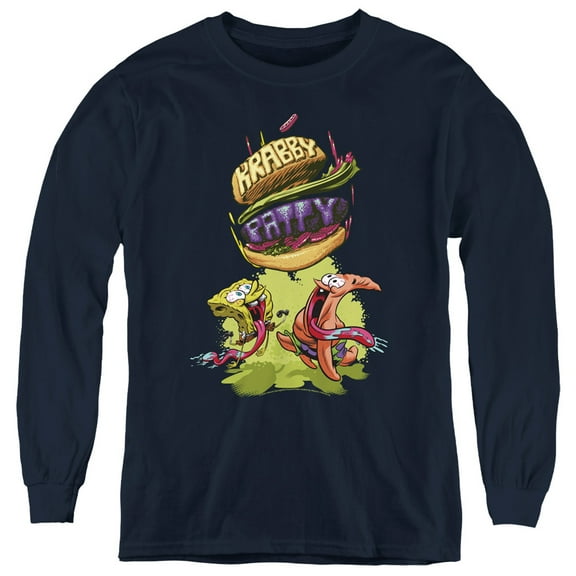 Spongebob Krabby Patty From The Sky Youth Long Sleeve T shirt
