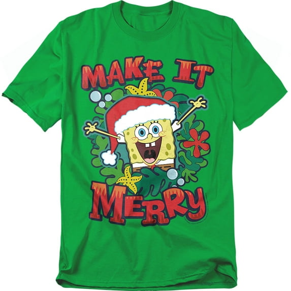 Spongebob Make It Merry Christmas Unisex Adult T Shirt