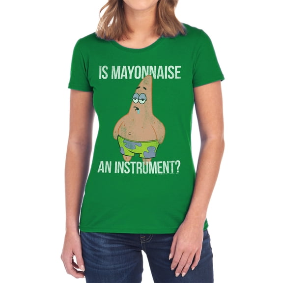 Spongebob Mayonnaise Instrument Women's T Shirt (2X-Large) Kelly Green
