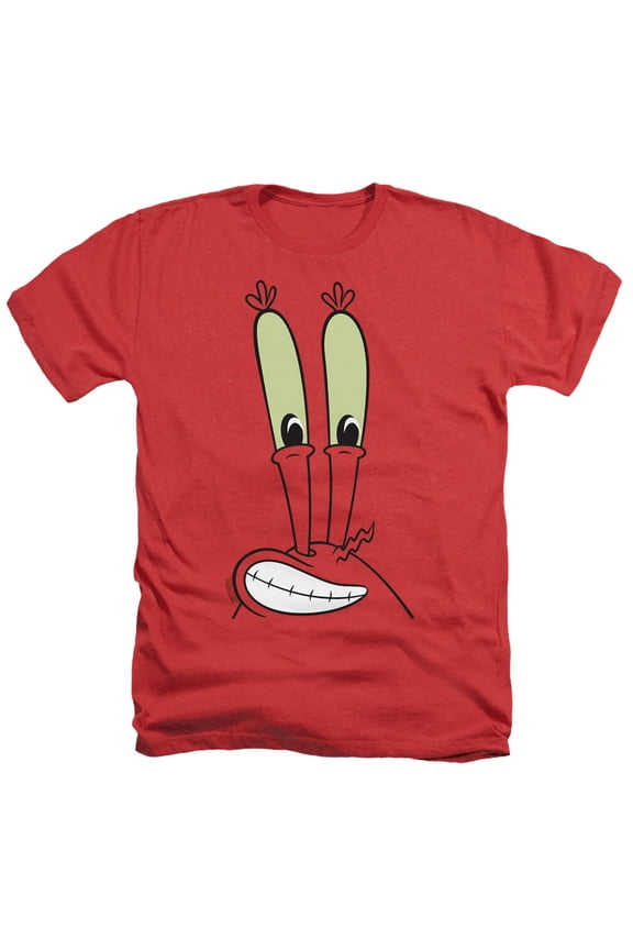 Spongebob Mr. Krabs Smile Face Unisex Adult Heather T Shirt