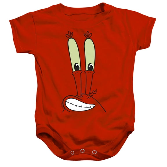 Spongebob Mr. Krabs Smile Face Unisex Infant Snap Suit for Baby, Red, 18 Months