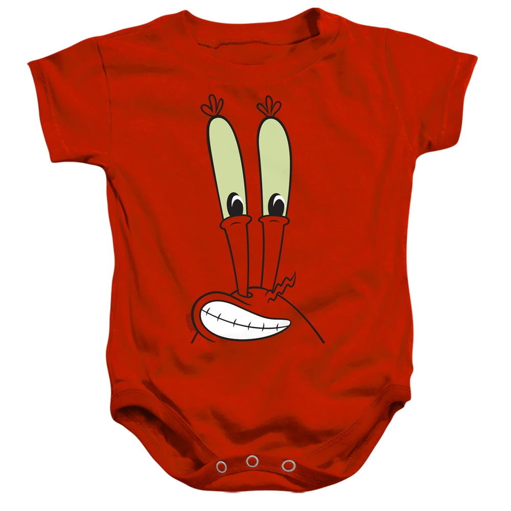Spongebob Mr. Krabs Smile Face Unisex Infant Snap Suit for Baby, Red, 6 ...