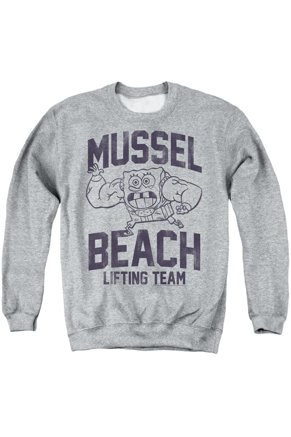 Spongebob Mussle Beach Lifting Team Unisex Adult Crewneck Sweatshirt