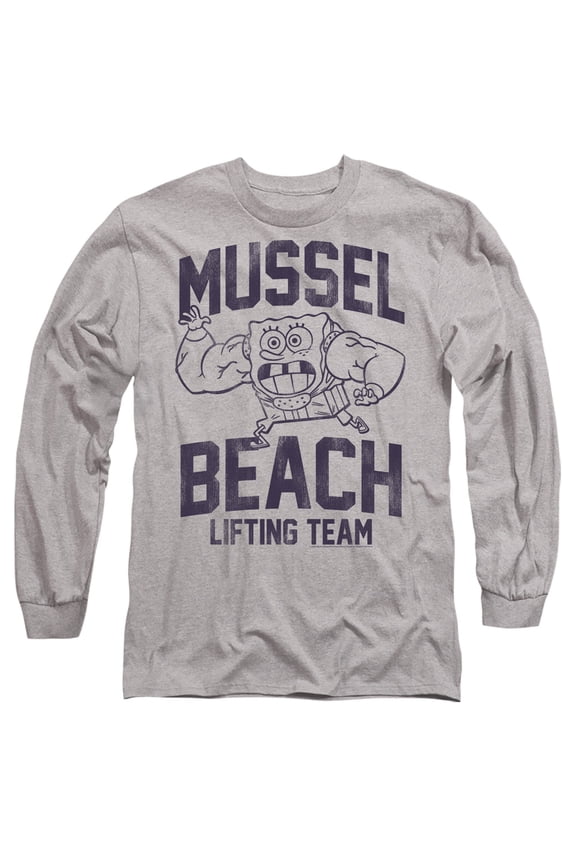 Spongebob Mussle Beach Lifting Team Unisex Adult Long-Sleeve T Shirt