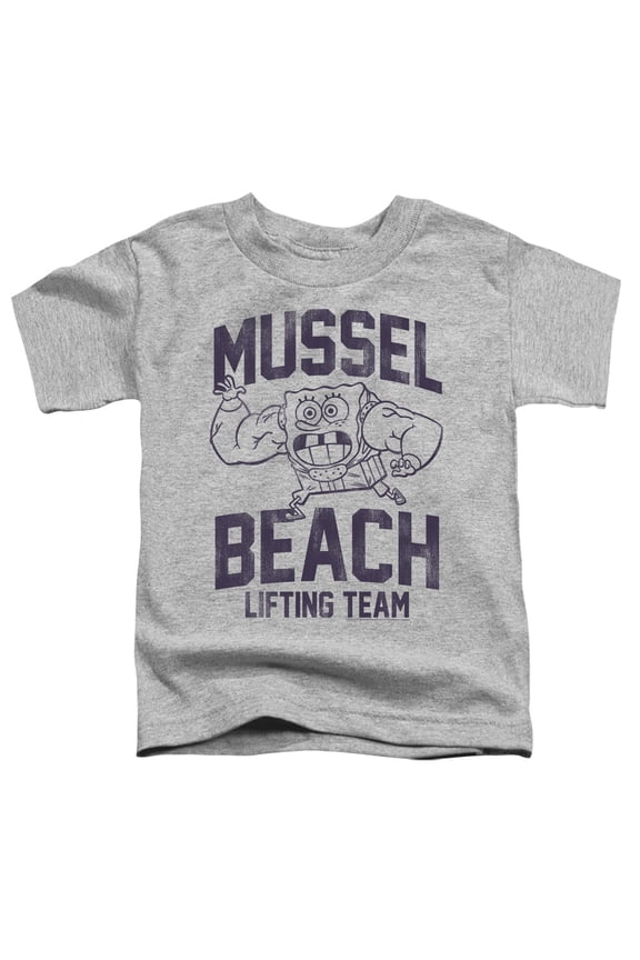 Spongebob Mussle Beach Lifting Team Unisex Toddler T Shirt