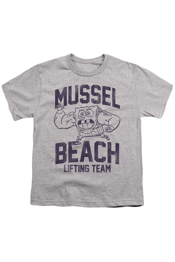 Spongebob Mussle Beach Lifting Team Unisex Youth T Shirt