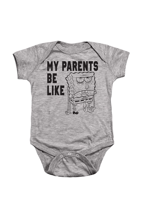 Spongebob My Parents Be Like Unisex Infant Snap Suit for Baby (6 Months) Athletic Heather