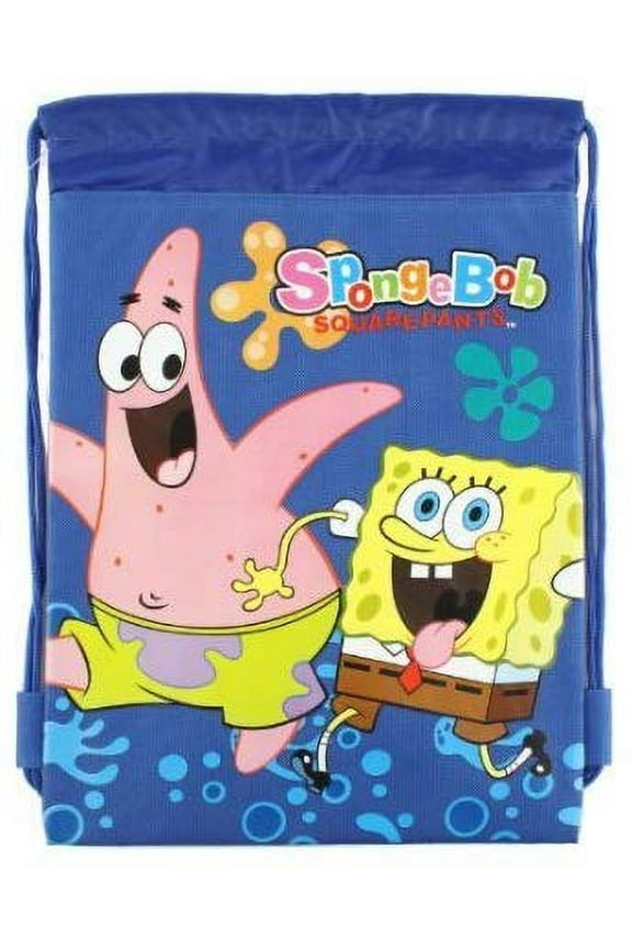Spongebob Nickelodeon Blue Drawstring Backpack