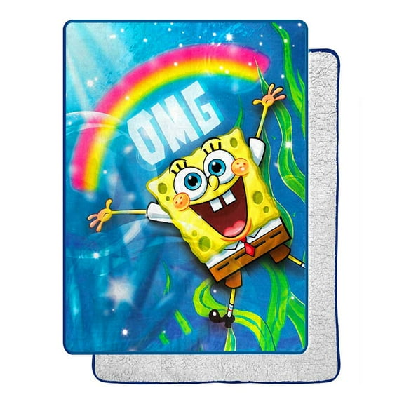 Spongebob Omg Silk Touch Sherpa Blanket Twin Size