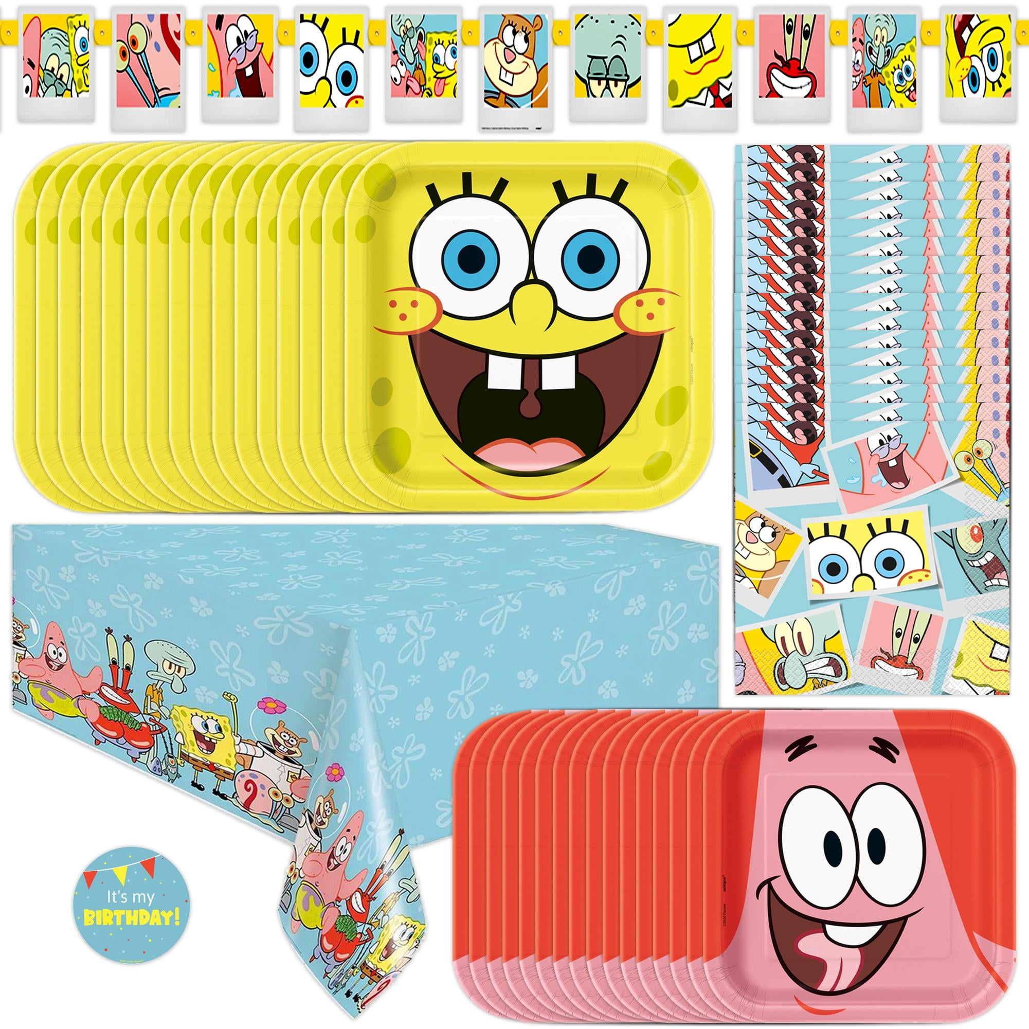 Spongebob Party Supplies & Decorations - Banner, Tablecloth, Plates, Napkins, Sticker