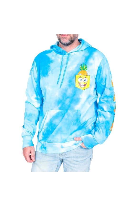 Spongebob Pineapple House Blue Tie Dye Sweatshirt Pull Over Hoodie