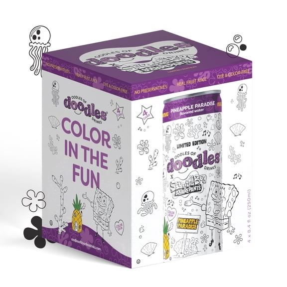 Oodles of Doodles Drinks Pineapple Paradise, Kids Still Drink Juice Concentrated, Gluten-Free, Nut-Free, 8.4 fl oz, 4-pack