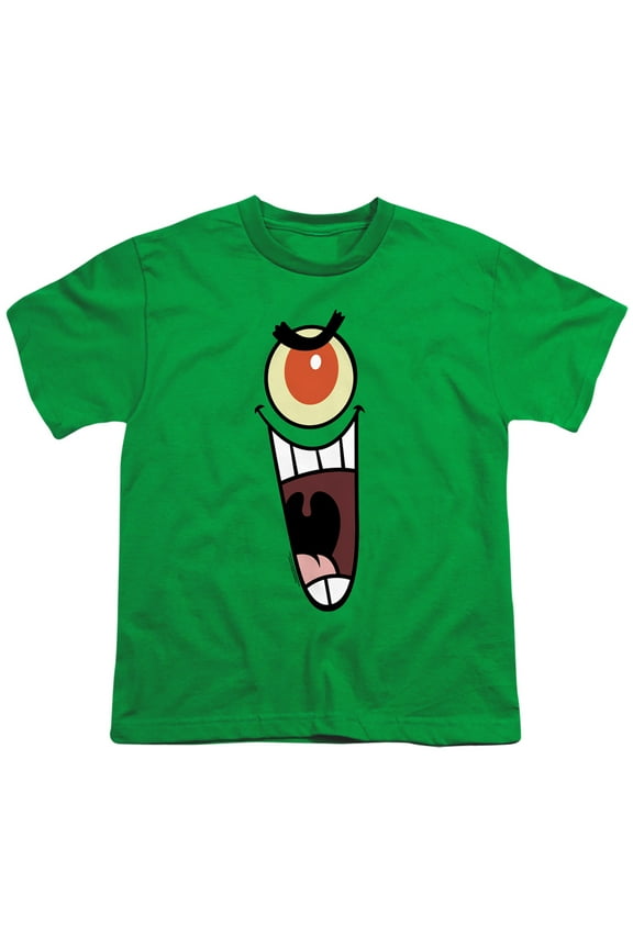 Spongebob Plankton Sinister Face Unisex Youth T Shirt