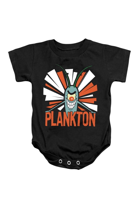 Spongebob Plankton Unisex Infant Snap Suit for Baby (6 Months) Black