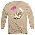 thumbnail image 1 of Spongebob Sandy Wink Face Unisex Adult Long-Sleeve T Shirt (Large) Sand, 1 of 2
