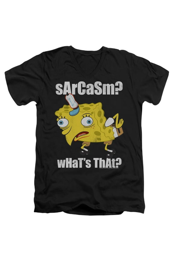 Spongebob Sarcasm Meme Unisex Adult V-Neck T Shirt