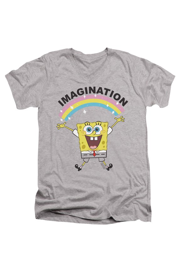 Spongebob Simple Imagination Unisex Adult V-Neck T Shirt