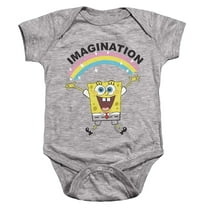 Spongebob Simple Imagination Unisex Infant Snap Suit for Baby, Athletic Heather, 18 Months