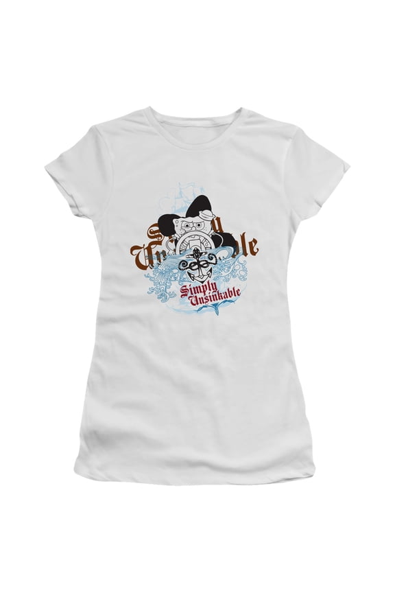 Spongebob Simply Unsinkable Juniors Sheer Fitted T Shirt