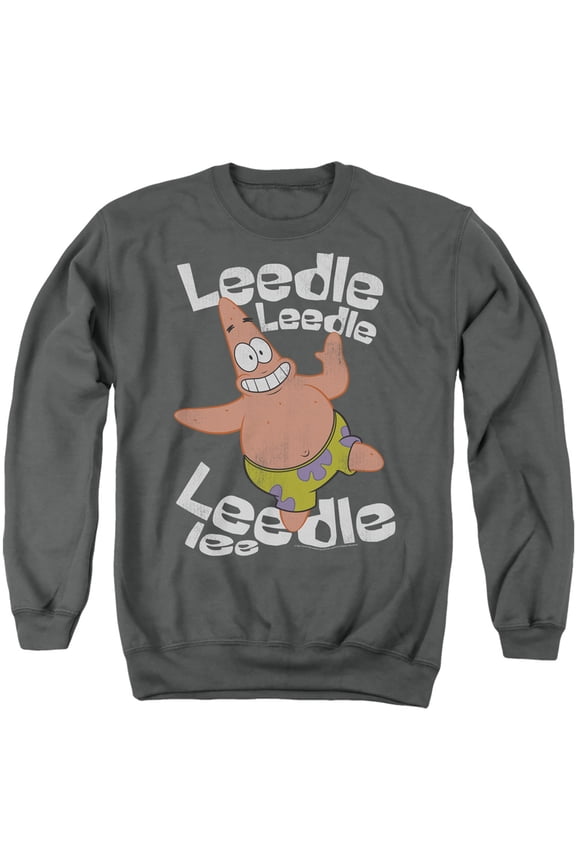 Spongebob Singing Patrick Unisex Adult Crewneck Sweatshirt (Large) Charcoal