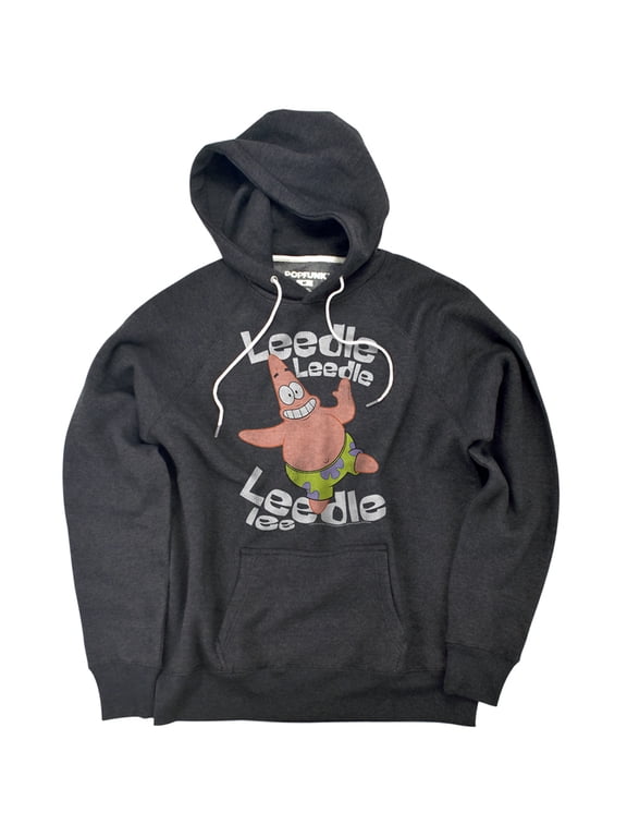 Spongebob Singing Patrick Unisex Adult Slim Fit Pull-Over Heather Hoodie, Charcoal, Small