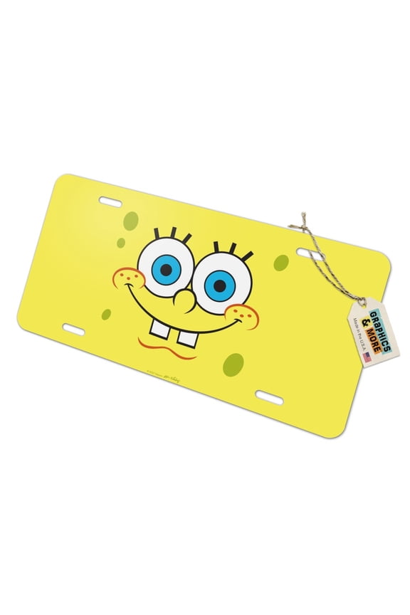 Spongebob Smiling Face Novelty Metal Vanity Tag License Plate