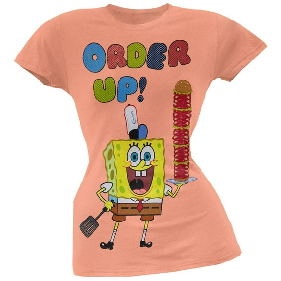 Spongebob Spuarepants - Order Up Juniors T-Shirt - Large