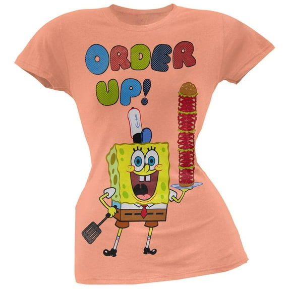 Spongebob Spuarepants - Order Up Juniors T-Shirt - Small