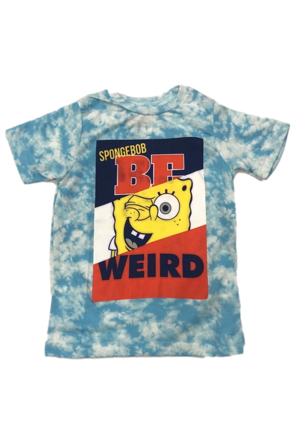 Spongebob Square Pants Boys Blue Tie Dye Be Weird T-Shirt Tee Shirt 4