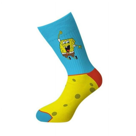 Spongebob SquarePants Happy Pants Blue One Size Fits Most Crew Socks