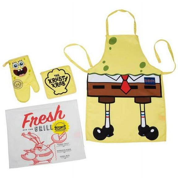 Spongebob SquarePants Kitchen Set, Yellow - 4 Piece