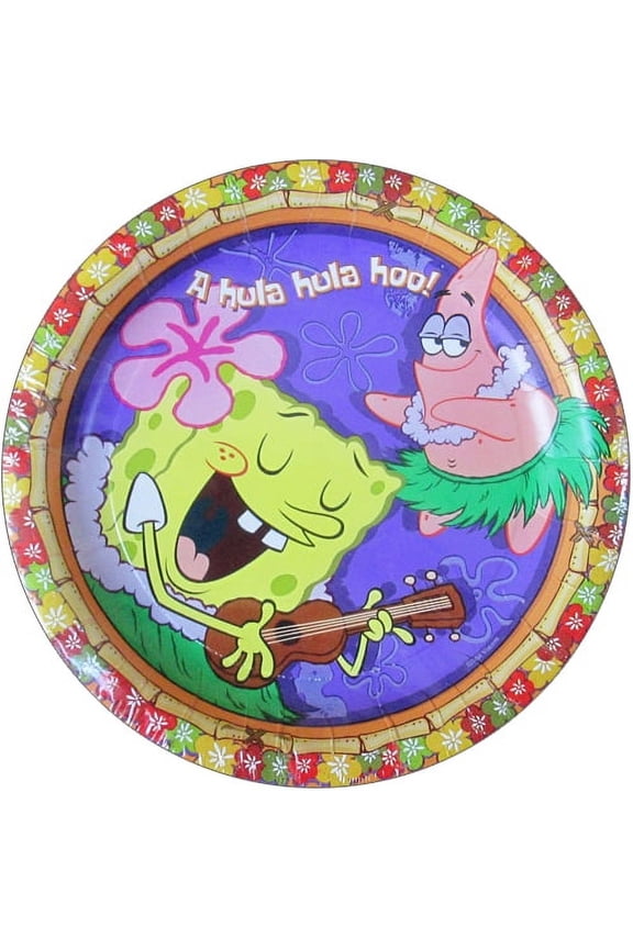 Spongebob SquarePants 'Luau' Small Paper Plates (8ct)
