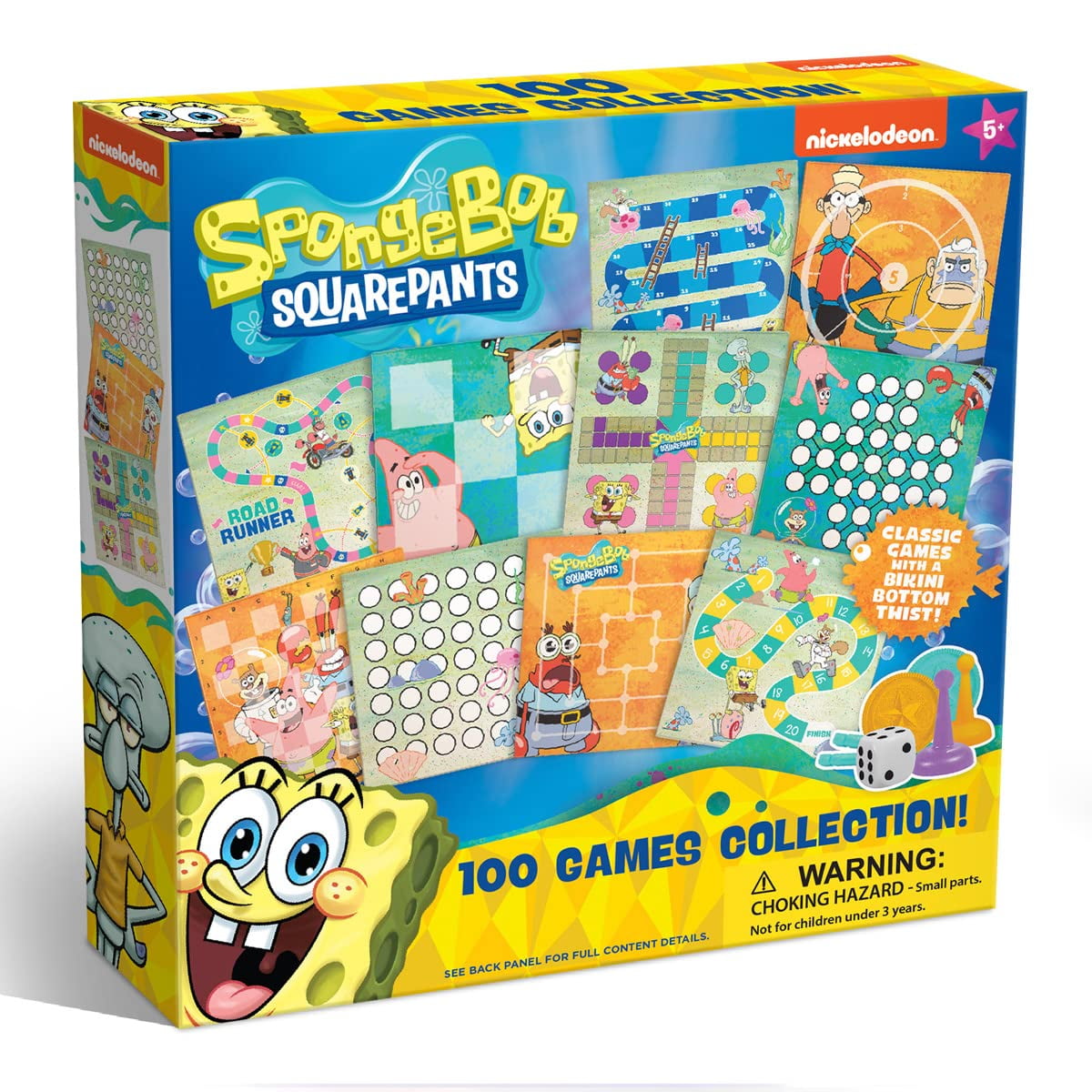 Spongebob Squarepants 100 Classic Board Games Collection for Family and Kids Ages 3+, Perfect ...