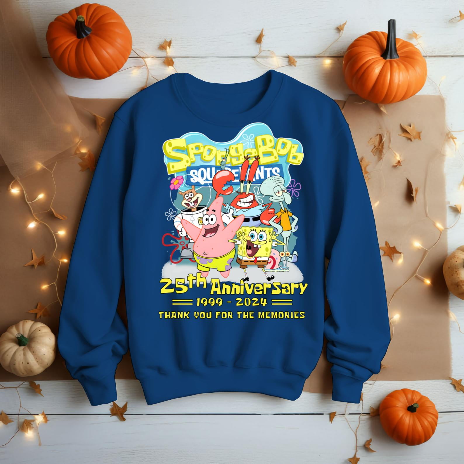 Spongebob Squarepants 25th Anniversary 19992024 Thank You For The Memories TshirtChristmas