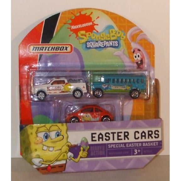 Spongebob Squarepants 3 Easter Cars Limited Edition 1:64 Scale Collectible Die Cast Car