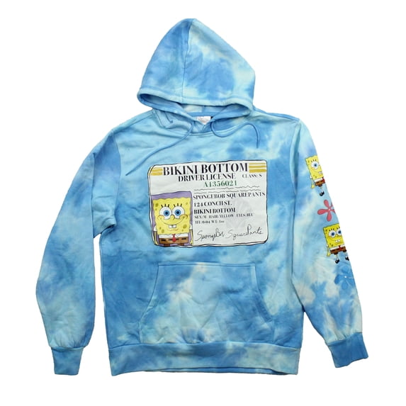 Spongebob Squarepants Adult Unisex Mens Hoodie - License Image Bob Pose Sleeves (Large)