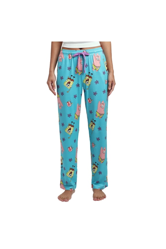 Spongebob Squarepants And Patrick All-Over Print Women's Sleep Pajama Pants-Small